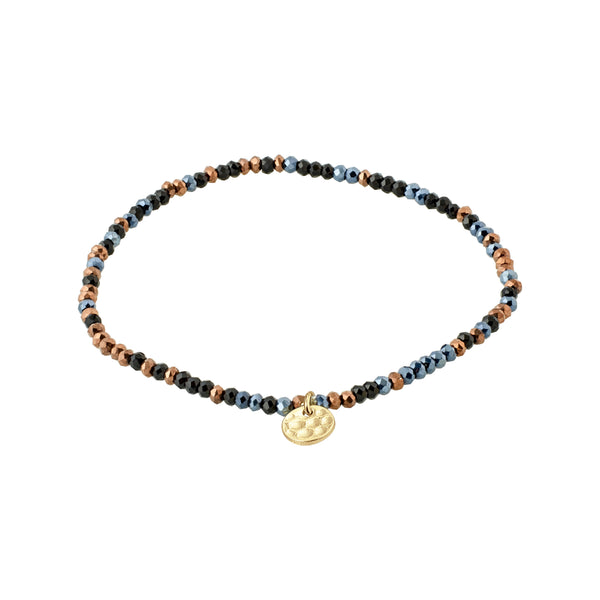 INDIE bracelet black, gold-plated