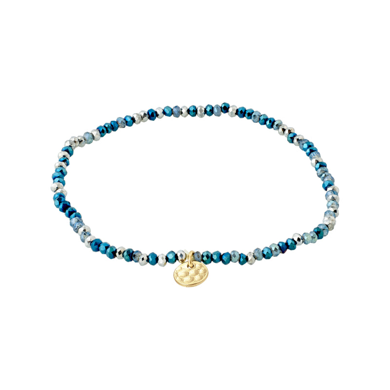 INDIE bracelet blue, gold-plated