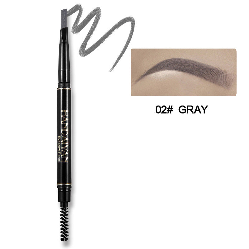 HANDAIYAN Waterproof Two-Headed Eyebrow Pencil with Brush  handaiyan 02#  