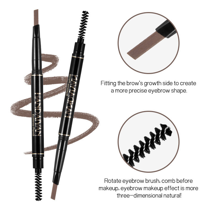 HANDAIYAN Waterproof Two-Headed Eyebrow Pencil with Brush  handaiyan   