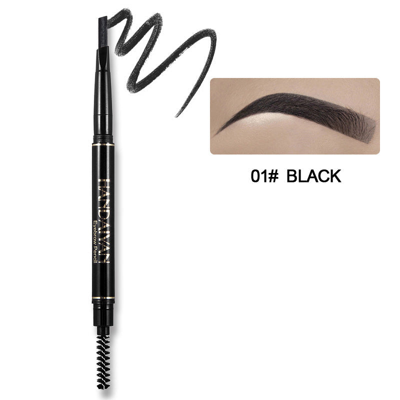 HANDAIYAN Waterproof Two-Headed Eyebrow Pencil with Brush  handaiyan 01#  