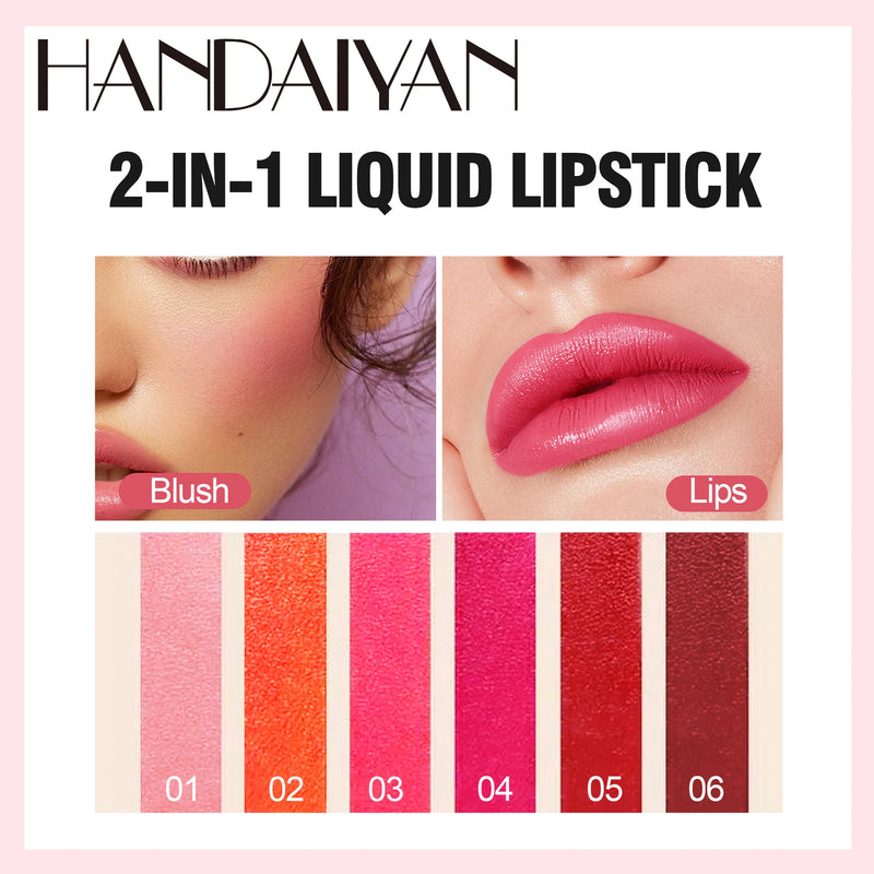 6 Colors Lip Tint Stain Cheek Lipgloss