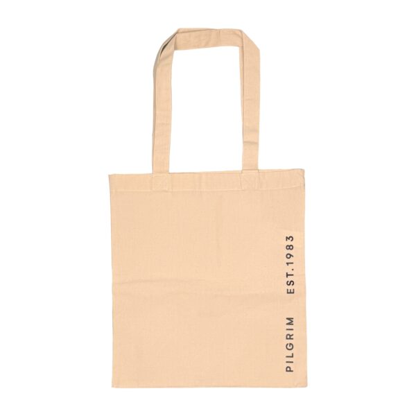 Fashion canvas tote-bag w/ Where ever you go, logo, beige