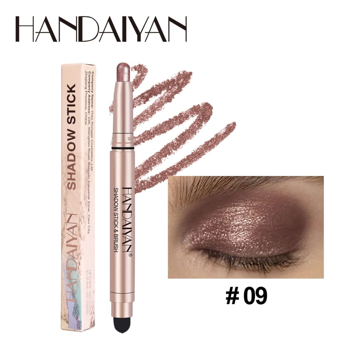 HANDAIYAN 12 Colors Vegan Eye Shadow Stick  handaiyan #09
