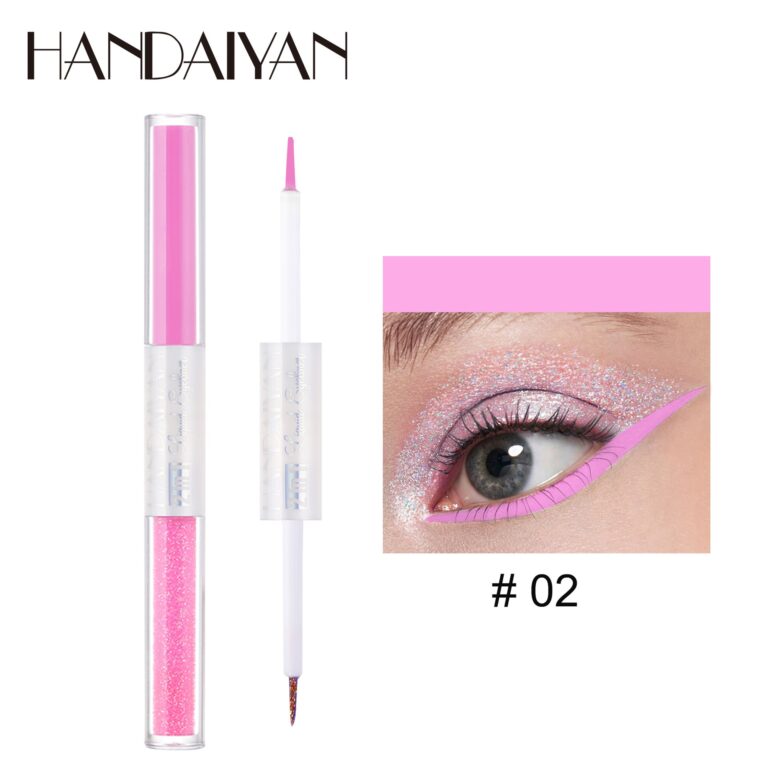 HANDAIYAN Matte Glitter Quick Dry Eye Liner Pen  handaiyan 02#Light Pink