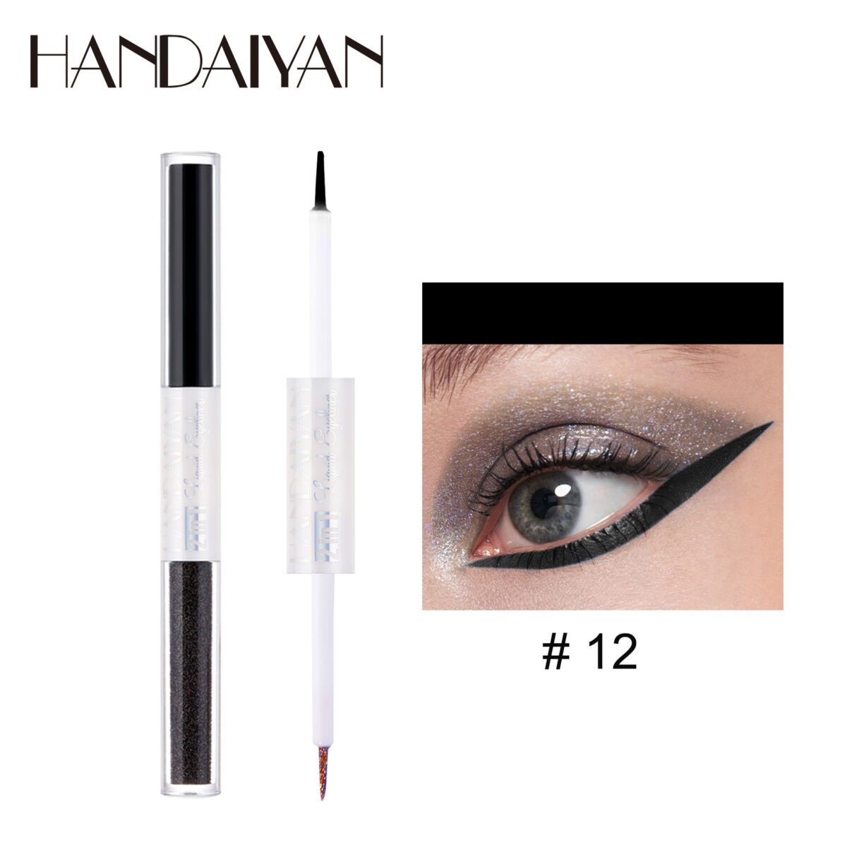HANDAIYAN Matte Glitter Quick Dry Eye Liner Pen  handaiyan 12#black