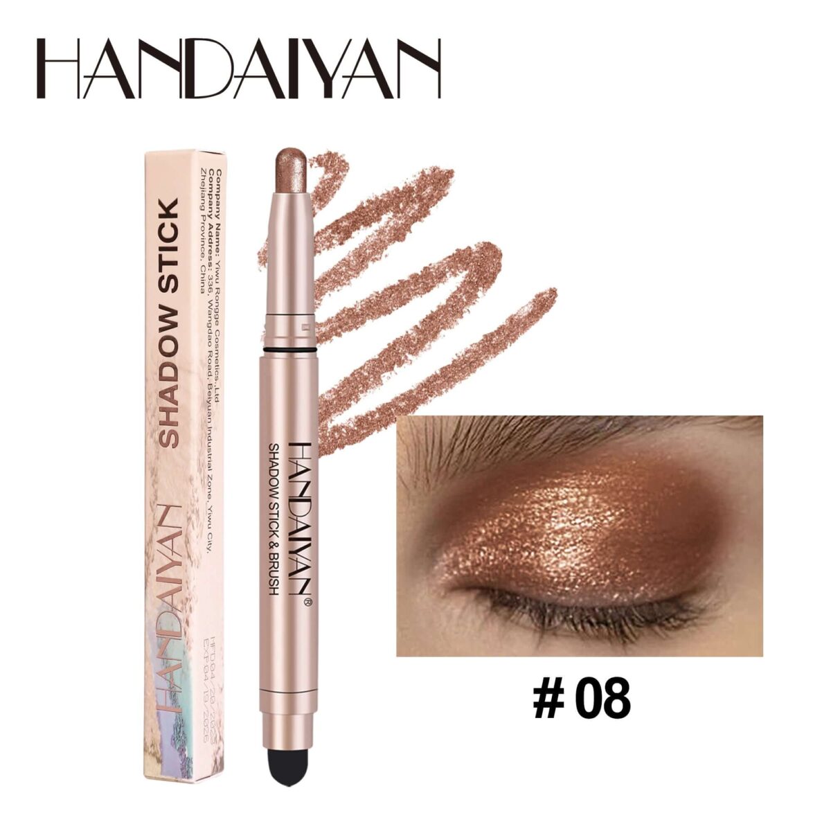 HANDAIYAN 12 Colors Vegan Eye Shadow Stick  handaiyan #08