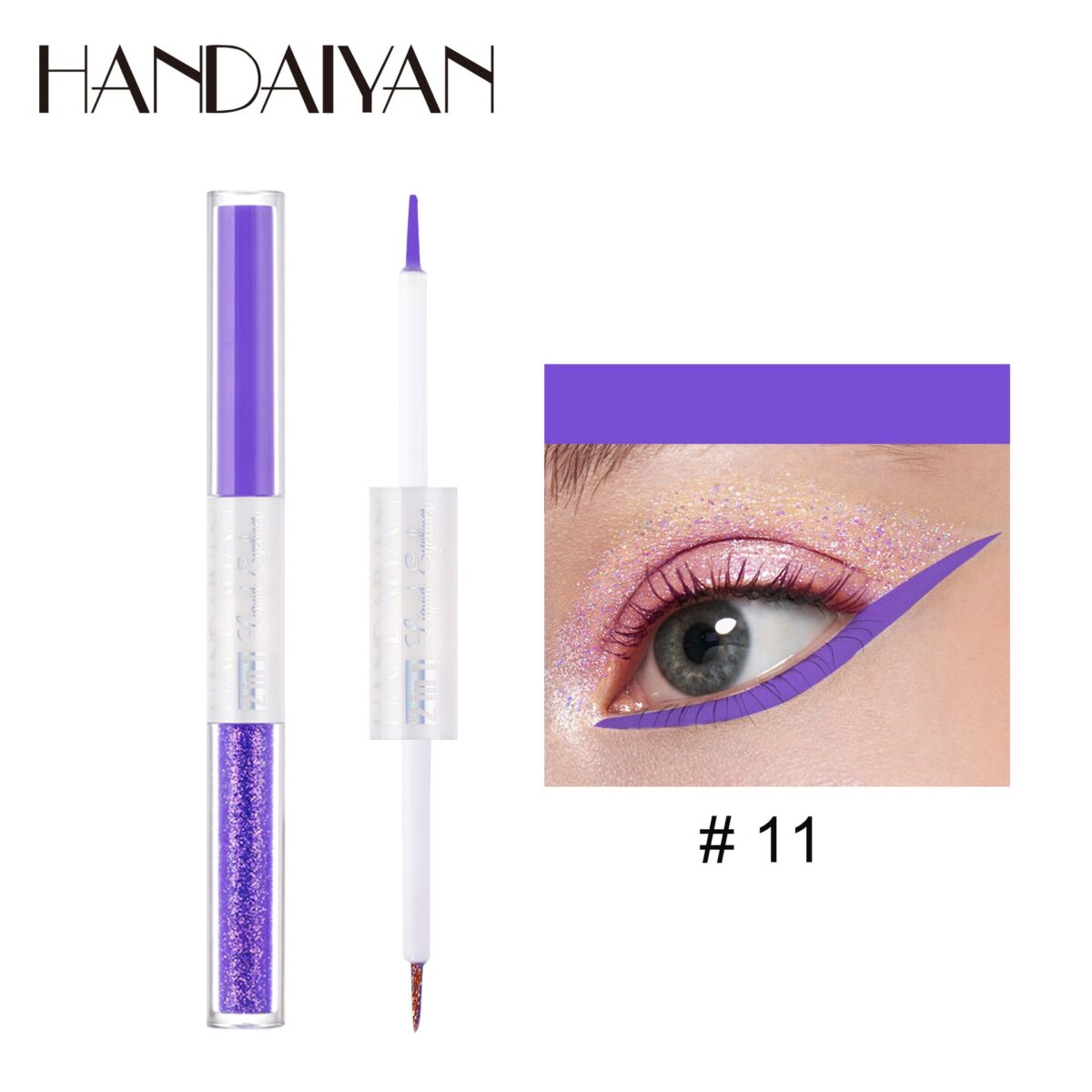 HANDAIYAN Matte Glitter Quick Dry Eye Liner Pen  handaiyan 11#Purple