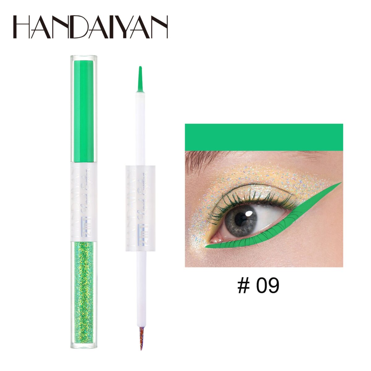 HANDAIYAN Matte Glitter Quick Dry Eye Liner Pen  handaiyan 09#Green