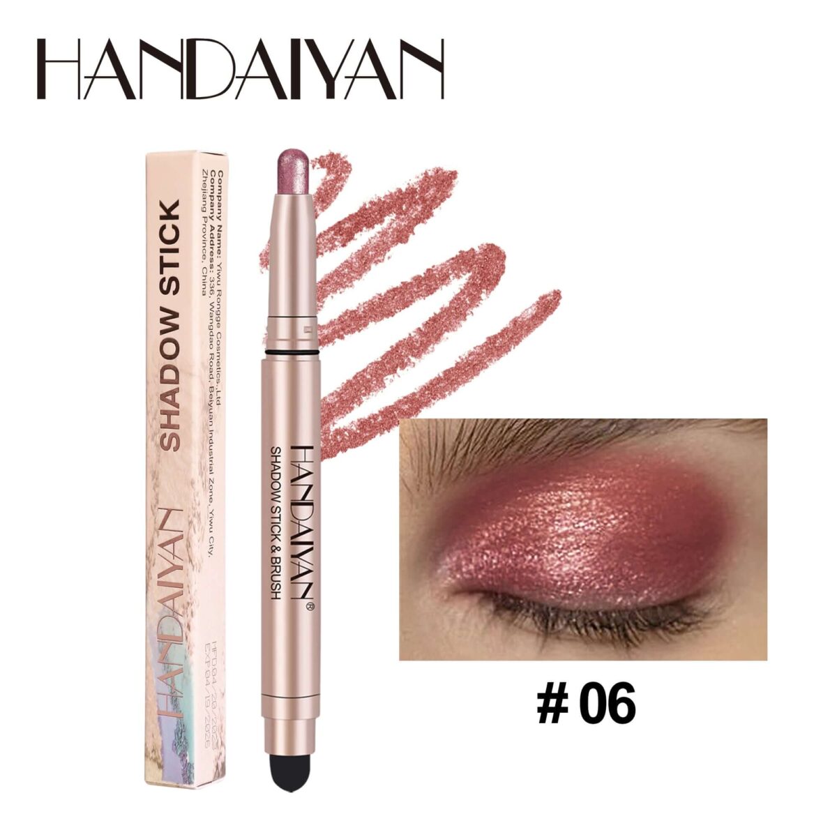 HANDAIYAN 12 Colors Vegan Eye Shadow Stick  handaiyan #06