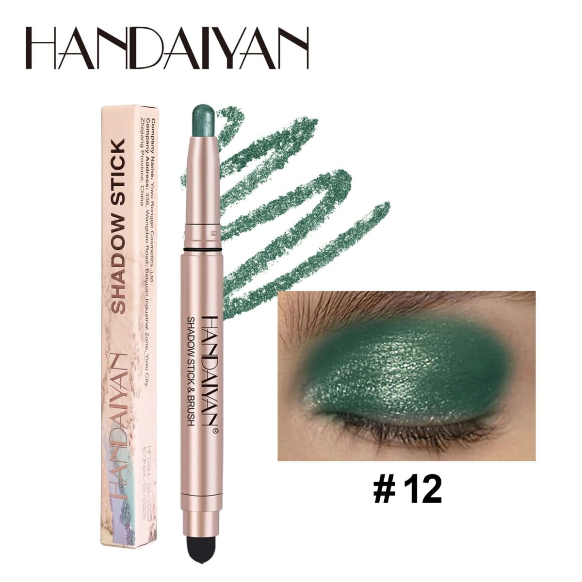 HANDAIYAN 12 Colors Vegan Eye Shadow Stick  handaiyan #12
