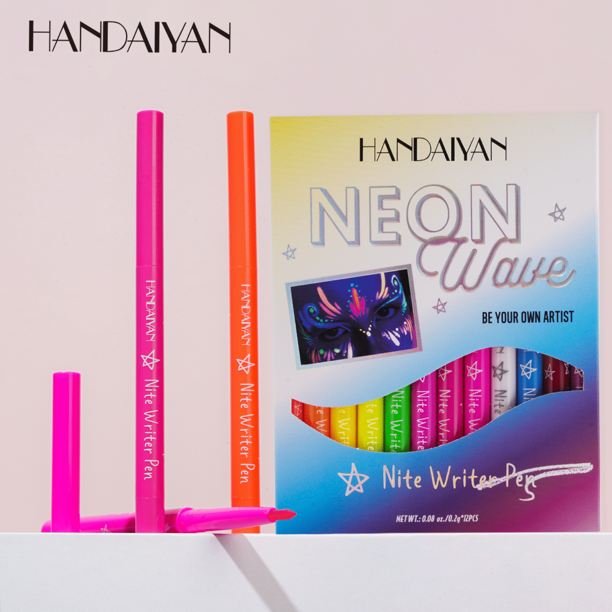 HANDAIYAN UV Fluorescent Festival 12 Colors Eyeliner Set  handaiyan