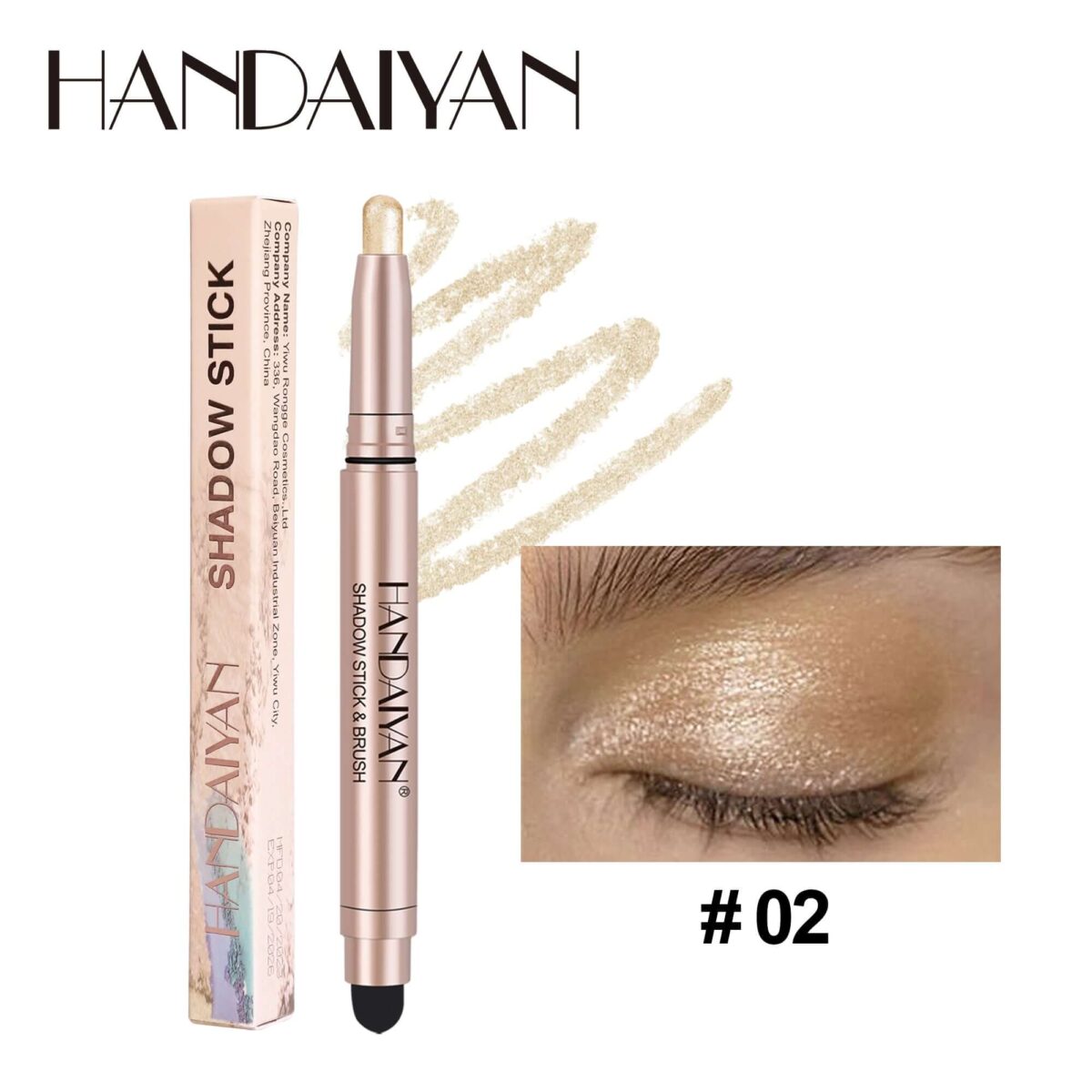 HANDAIYAN 12 Colors Vegan Eye Shadow Stick  handaiyan #02