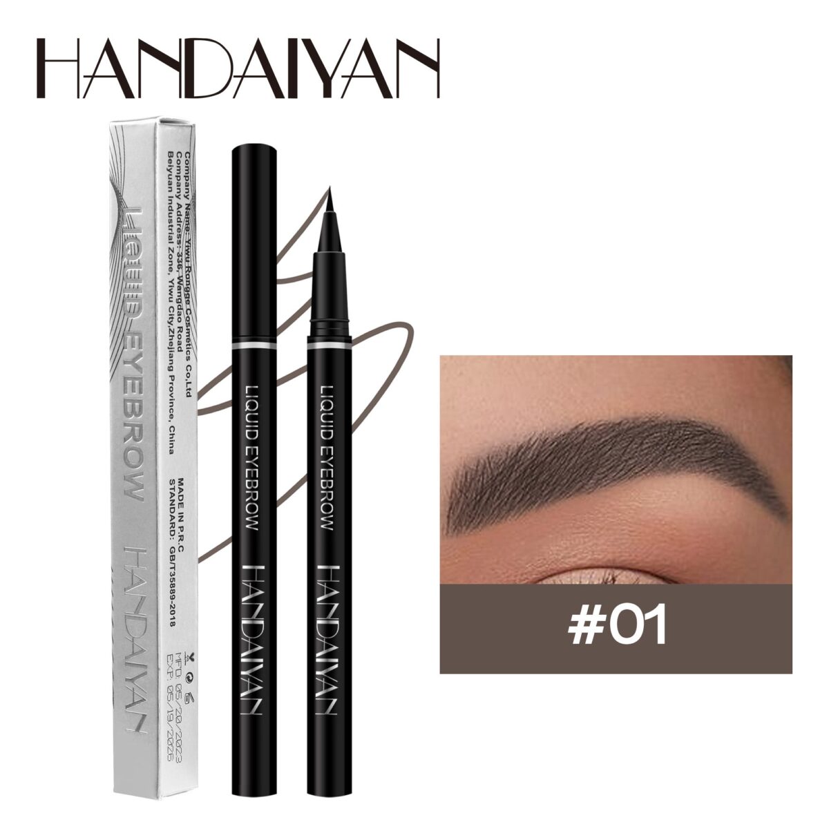 Super Thin Nib Liquid Eyebrow Pen  handaiyan 01#