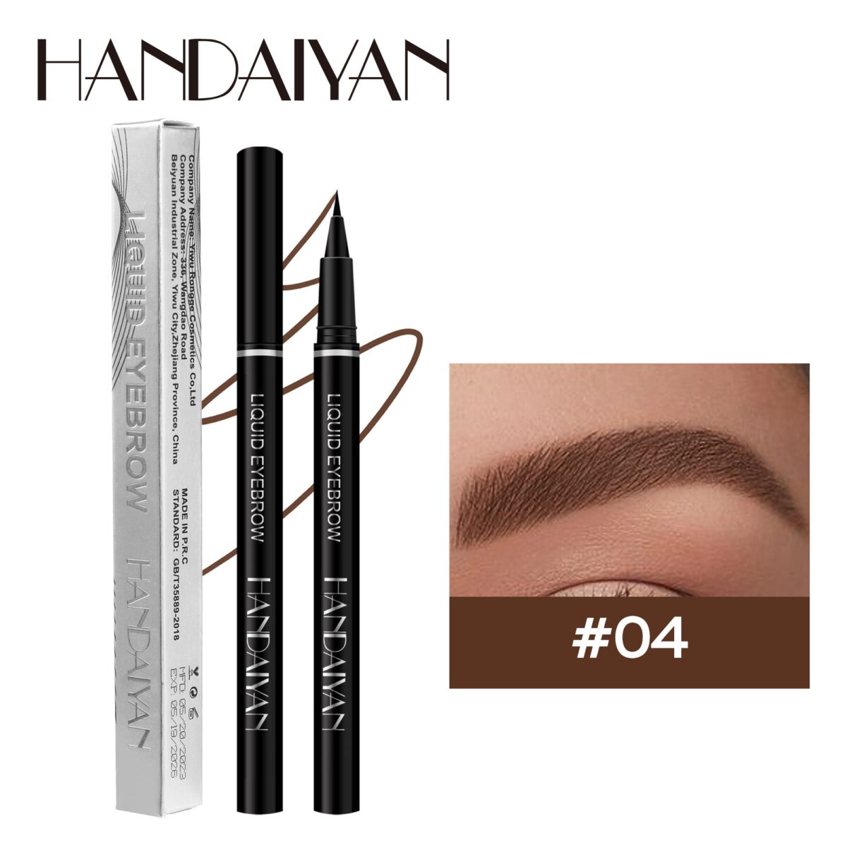 Super Thin Nib Liquid Eyebrow Pen  handaiyan 04#