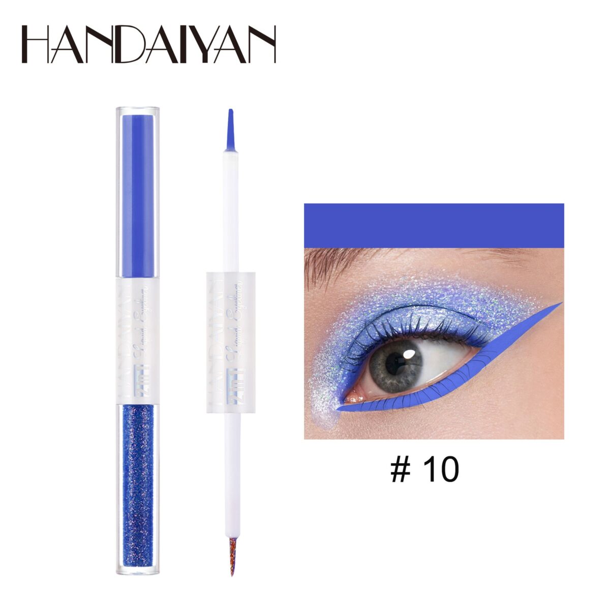 HANDAIYAN Matte Glitter Quick Dry Eye Liner Pen  handaiyan 10#Blue