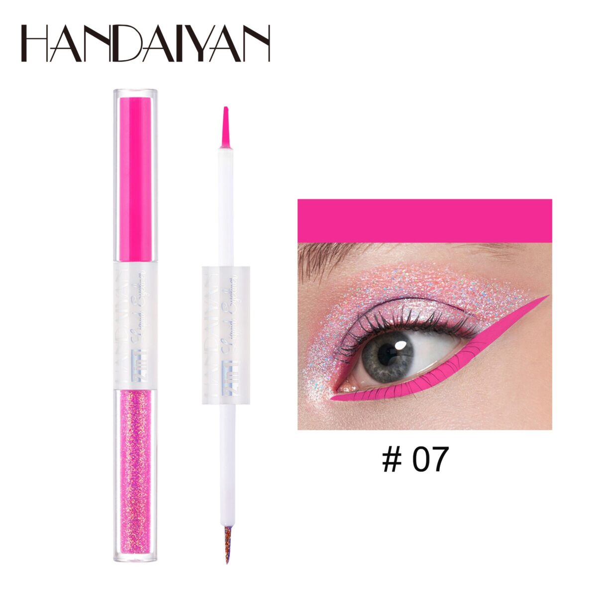 HANDAIYAN Matte Glitter Quick Dry Eye Liner Pen  handaiyan 07#Pink