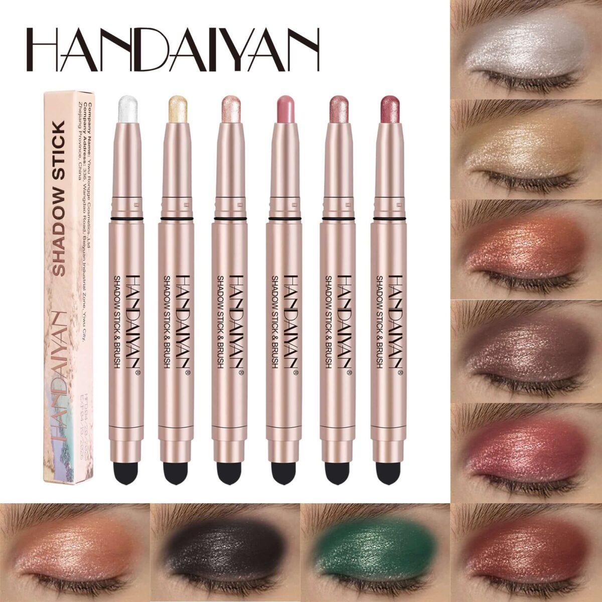 HANDAIYAN 12 Colors Vegan Eye Shadow Stick  handaiyan